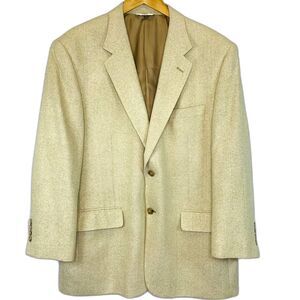 Versini Blazer Mens 42S Tan Sports Coat Jacket 2 Buttons Silk Italy